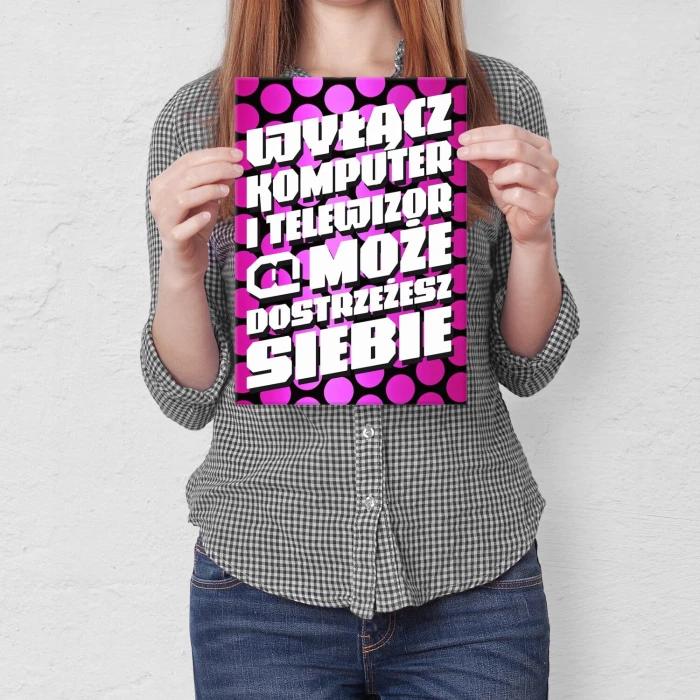 Plakat metalowy wyłącz komputer Prezent