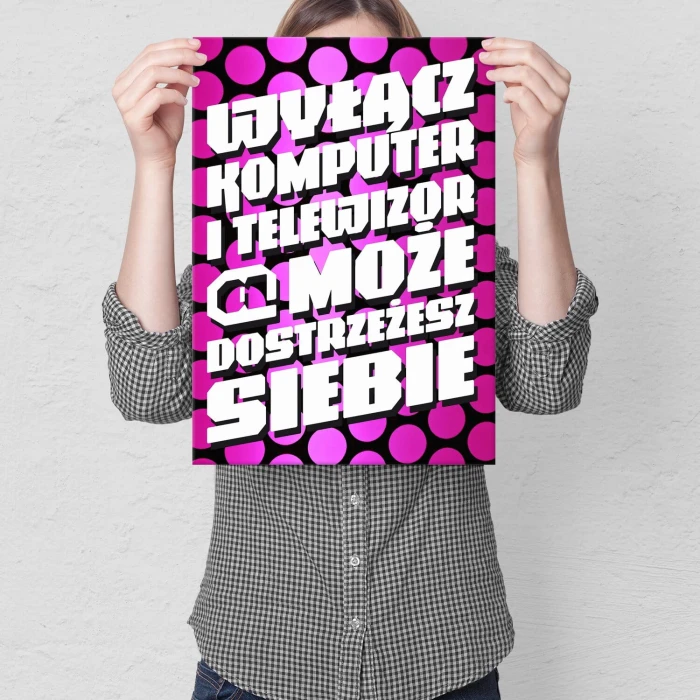 Poster metal wyłącz komputer gift