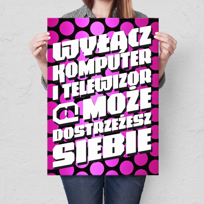 Poster metal wyłącz komputer gift