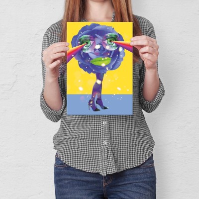 Plakat metalowy Popart smiling legs Prezent