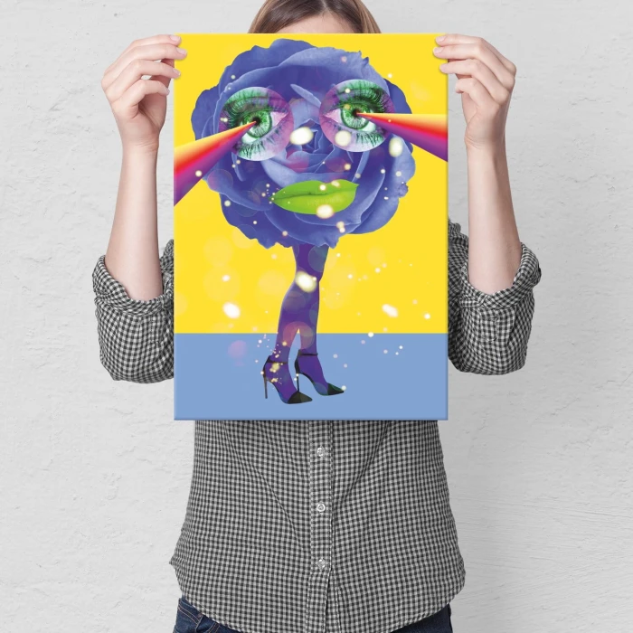 Poster metal Popart smiling legs gift