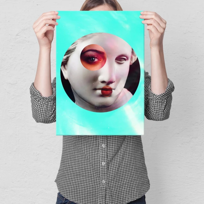 Plakat metalowy popart woman Prezent