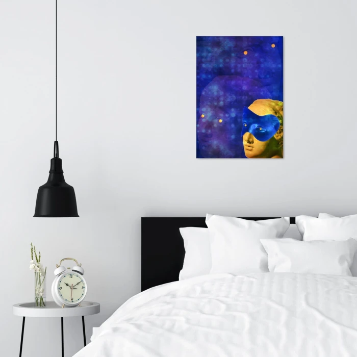 Poster metal popart masked woman gift