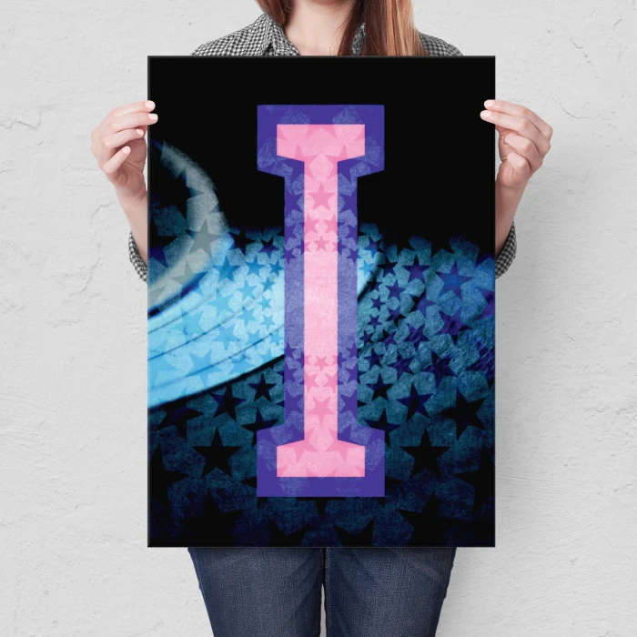 Plakat metalowy Litera I Prezent
