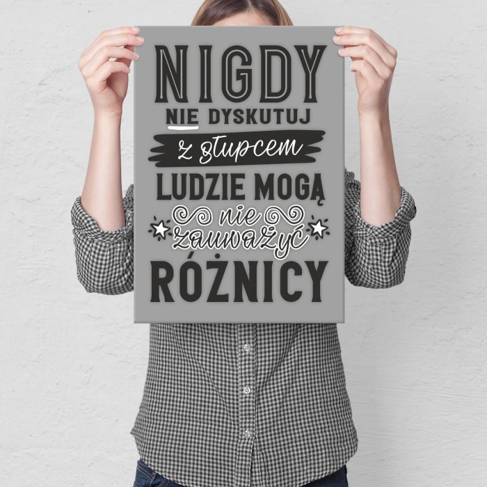 Plakat metalowy nie dyskutuj z głupcem Prezent