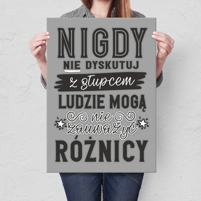 Plakat metalowy nie dyskutuj z głupcem Prezent