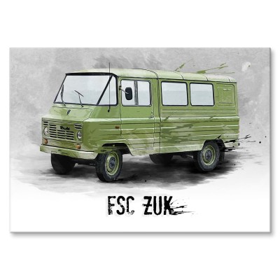 Plakat metalowy FSC Żuk Polskie Auto PRL Prezent