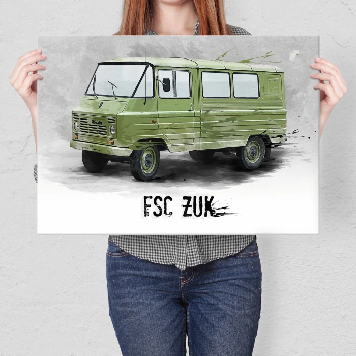 Poster metal FSC Żuk Polskie Auto PRL gift