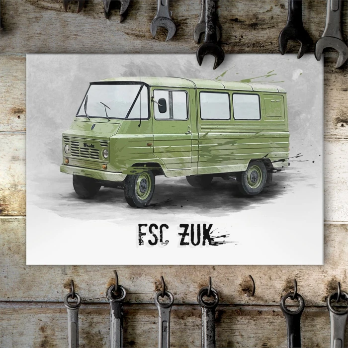 Poster metal FSC Żuk Polskie Auto PRL gift