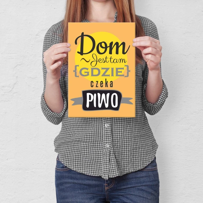 Poster metal Dom jest tam piwo gift