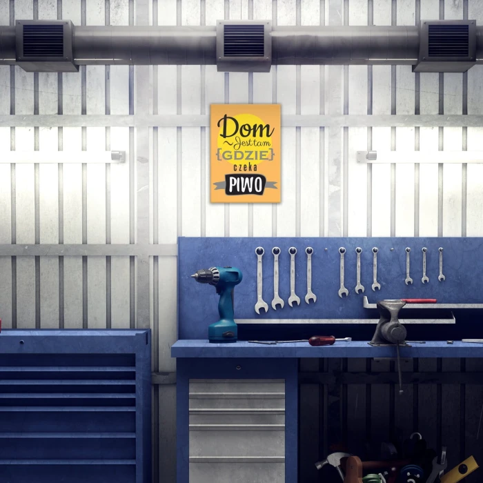 Plakat metalowy Dom jest tam piwo Prezent