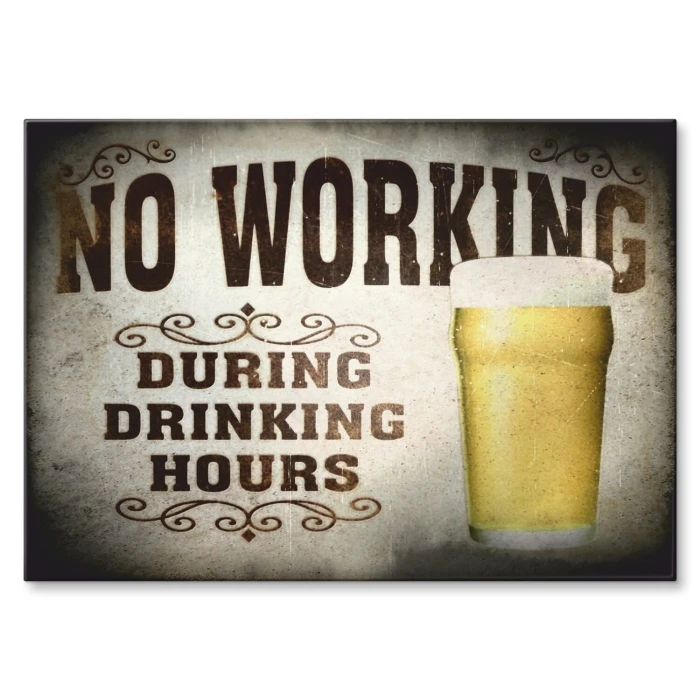 Plakat metalowy No working Prezent
