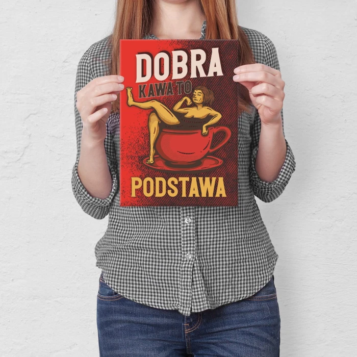 Plakat metalowy Dobra kawa Prezent