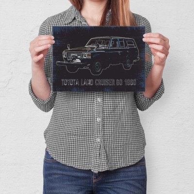 Plakat metalowy Toyota LC 60 Prezent