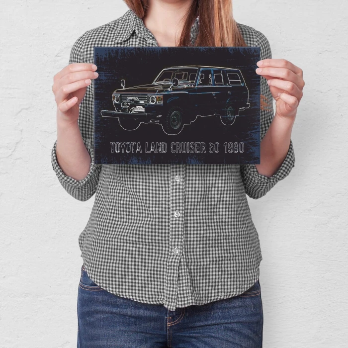 Plakat metalowy Toyota LC 60 Prezent