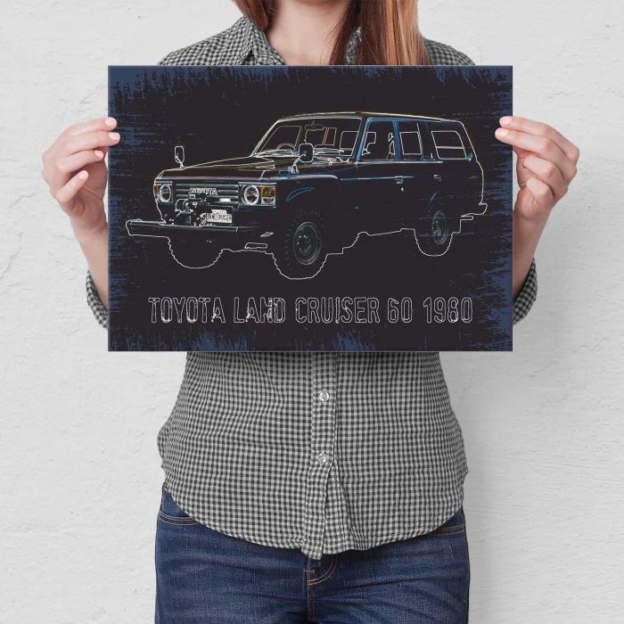 Plakat metalowy Toyota LC 60 Prezent