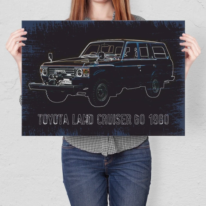 Plakat metalowy Toyota LC 60 Prezent