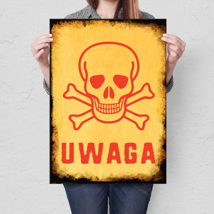Plakat metalowy Uwaga! Prezent