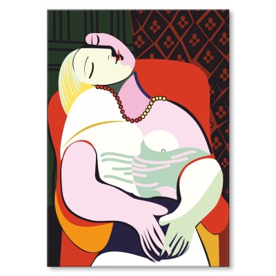 Plakat metalowy Koralowa kobieta Prezent