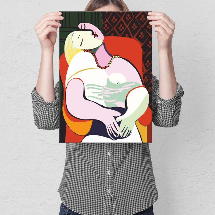 Poster metal Koralowa kobieta gift