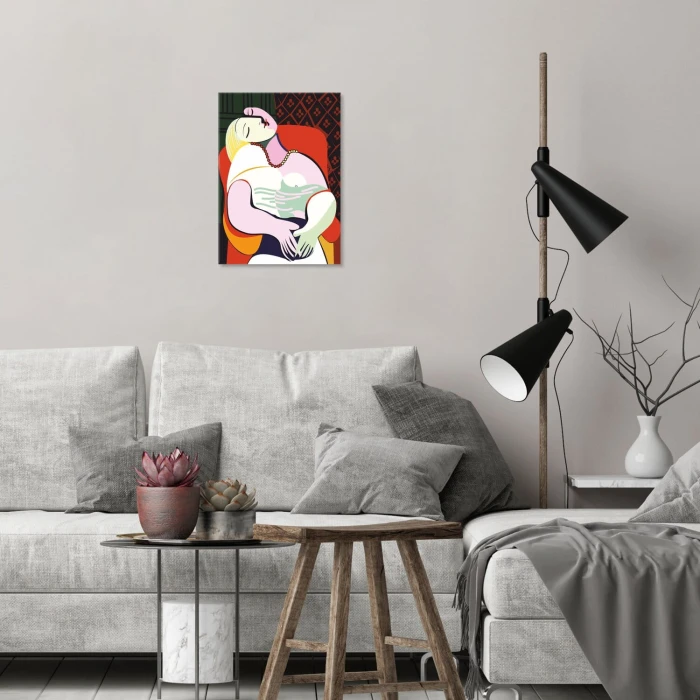 Plakat metalowy Koralowa kobieta Prezent