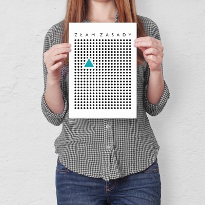 Plakat metalowy Złam zasady trójkąt Prezent