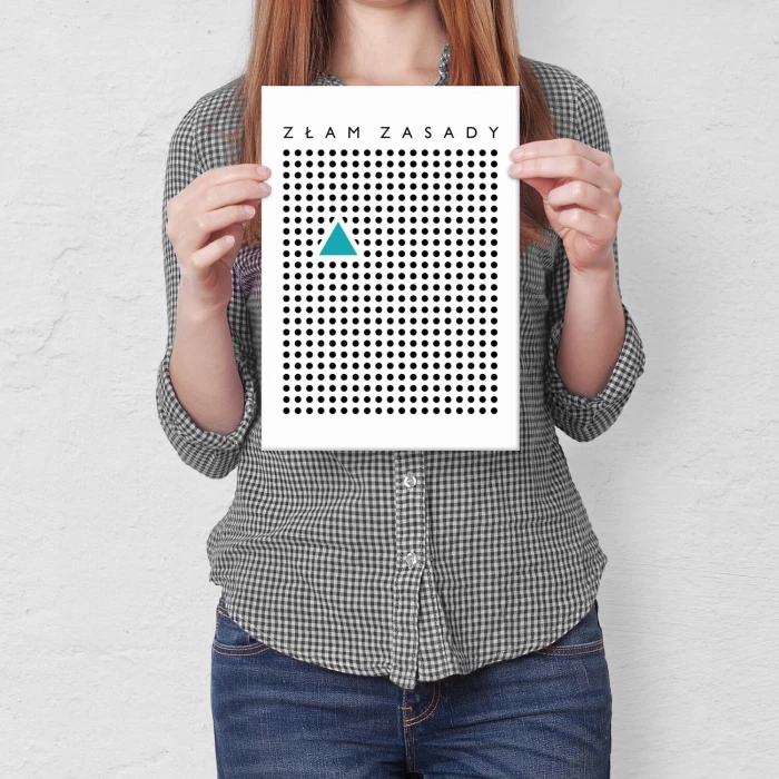 Plakat metalowy Złam zasady trójkąt Prezent