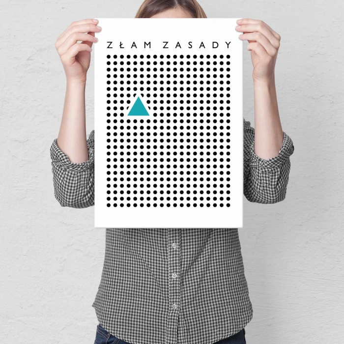 Plakat metalowy Złam zasady trójkąt Prezent