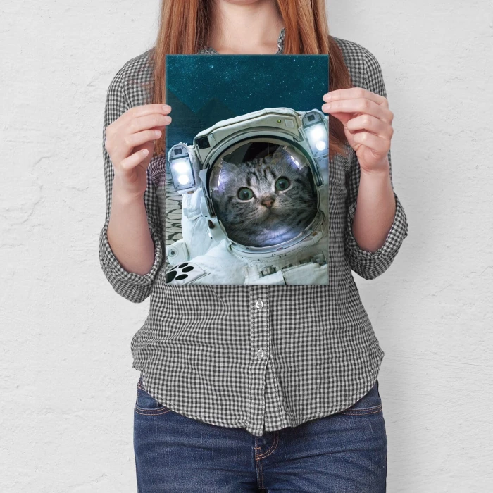 Plakat metalowy CAT IN SPACE Prezent