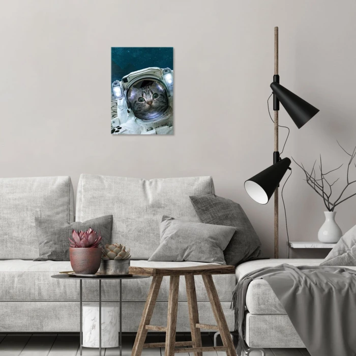 Plakat metalowy CAT IN SPACE Prezent