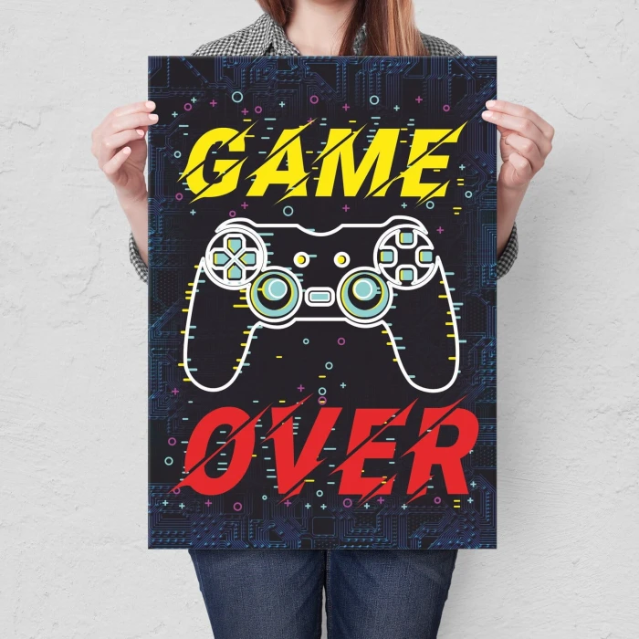 Poster metal GAME OVER POSTER gift