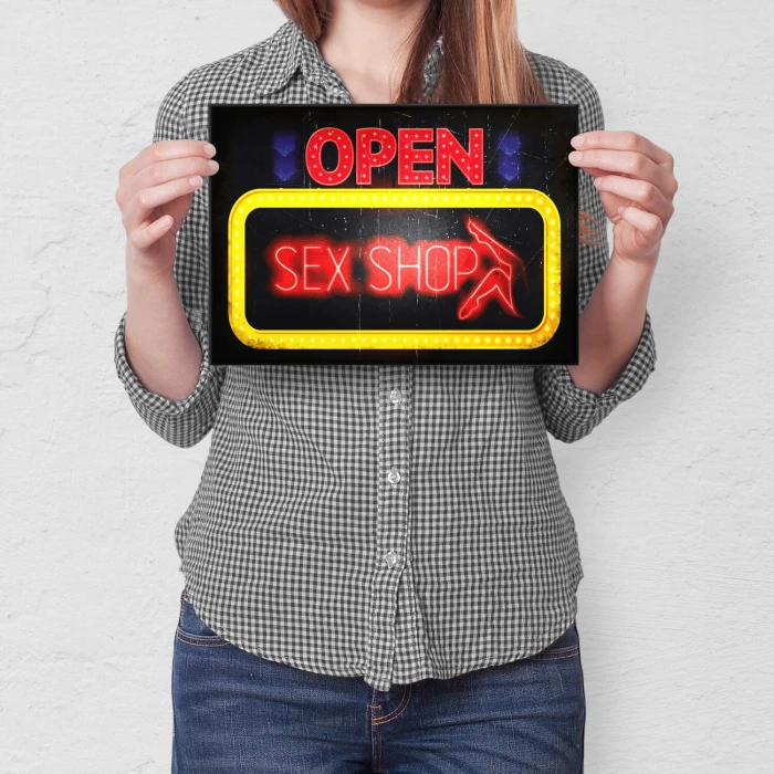 Plakat metalowy SEX SHOP Prezent