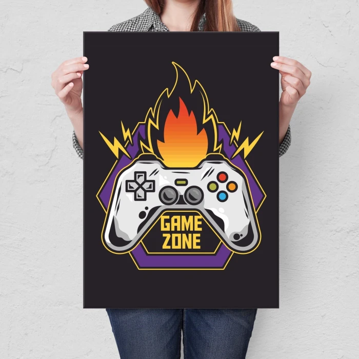 Poster metal game zone fire gift