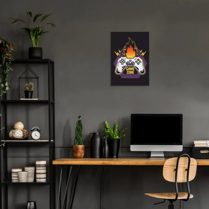 Poster metal game zone fire gift