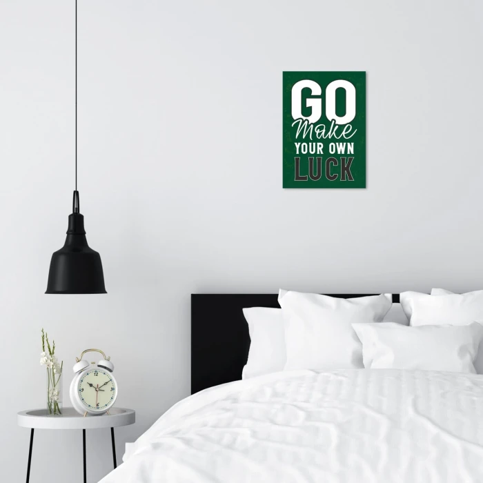 Plakat metalowy make your luck Prezent