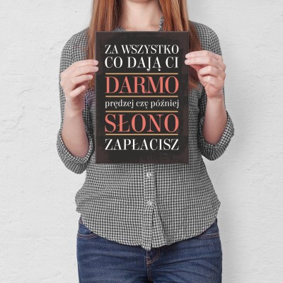 Plakat metalowy Darmo Prezent
