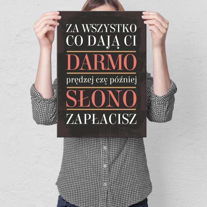 Plakat metalowy Darmo Prezent