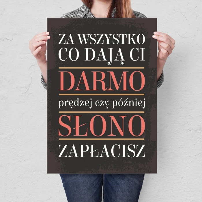 Plakat metalowy Darmo Prezent