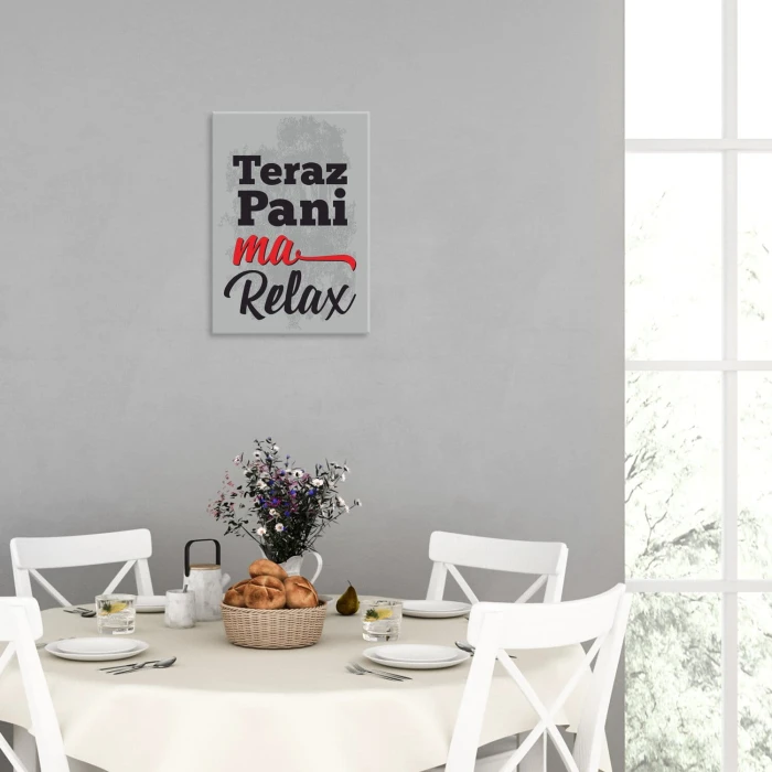 Plakat metalowy teraz pani ma relax Prezent