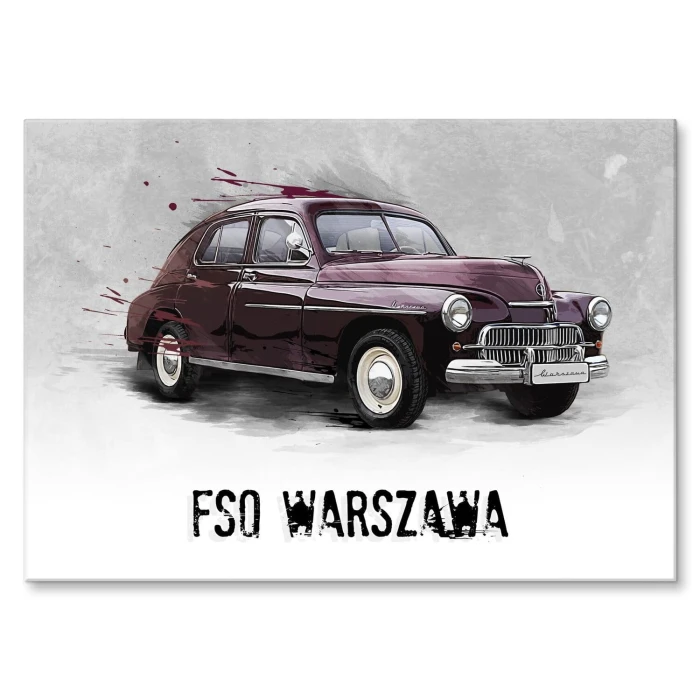 Plakat metalowy Warszawa FSO Legenda PRL Prezent