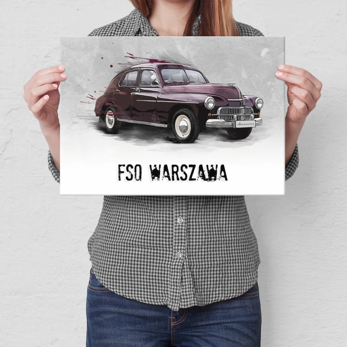 Plakat metalowy Warszawa FSO Legenda PRL Prezent