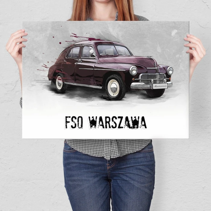 Plakat metalowy Warszawa FSO Legenda PRL Prezent