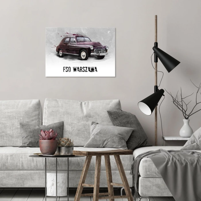Poster metal Warszawa FSO Legenda PRL gift