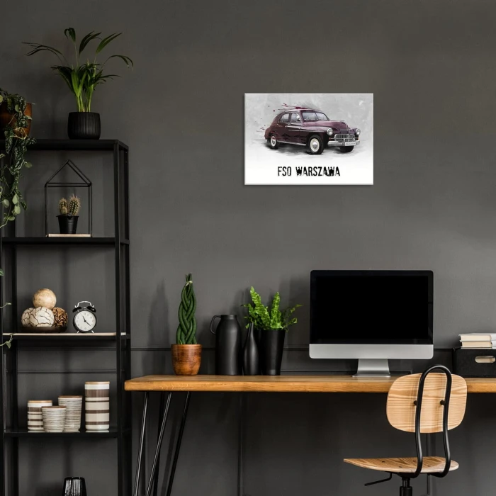 Plakat metalowy Warszawa FSO Legenda PRL Prezent