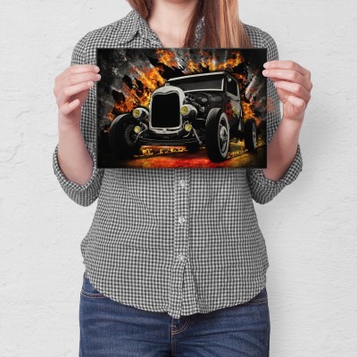 Plakat metalowy HOT ROAD Prezent
