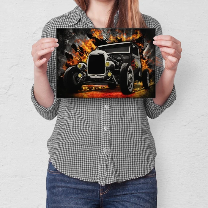 Poster metal HOT ROAD gift