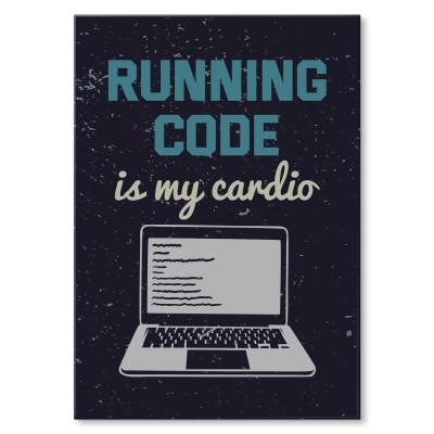 Plakat metalowy running code Prezent