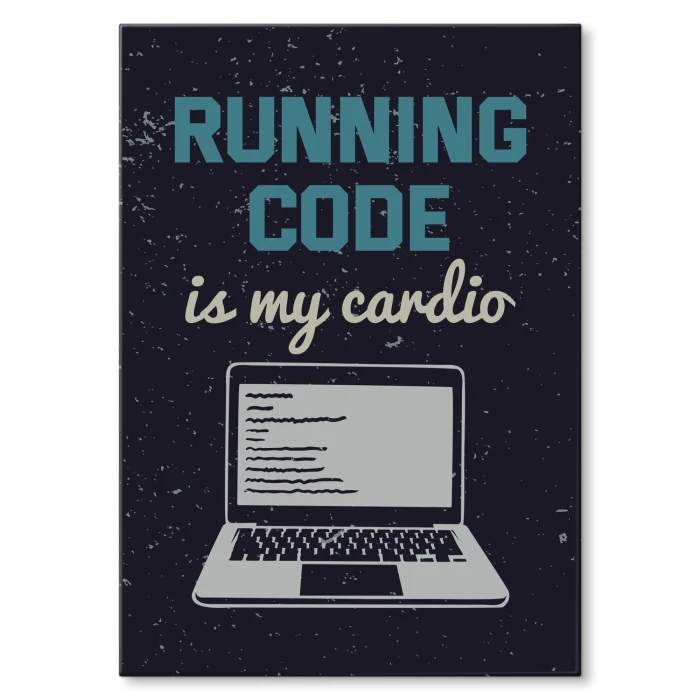 Plakat metalowy running code Prezent