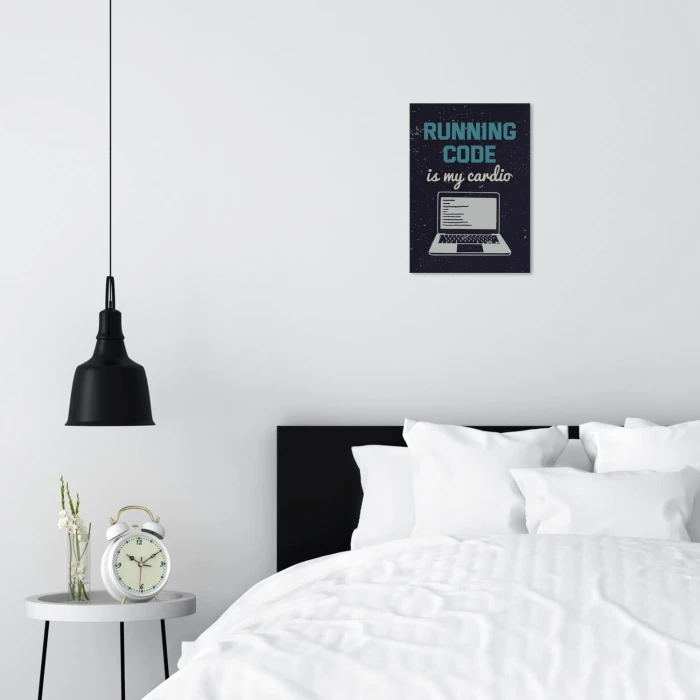 Plakat metalowy running code Prezent