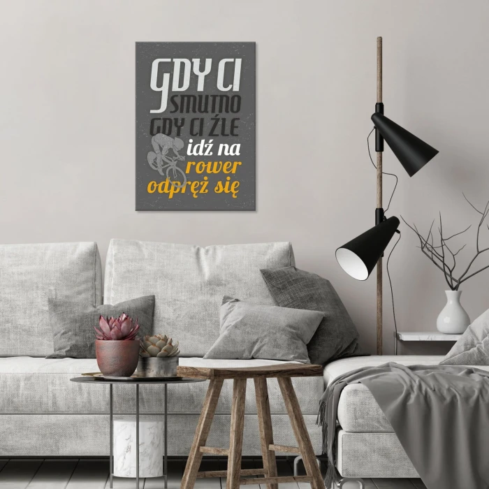 Plakat metalowy Gdy ci smutno rower Prezent